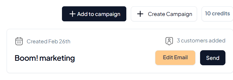 Second campaign interface